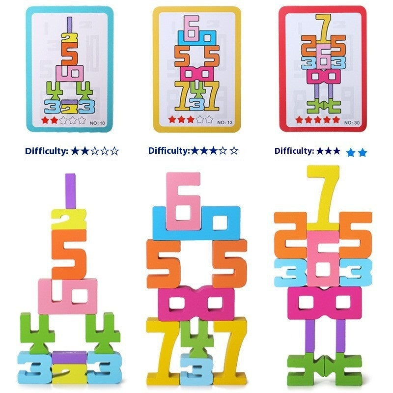 Wooden Number Building Block -TinyToyTales™