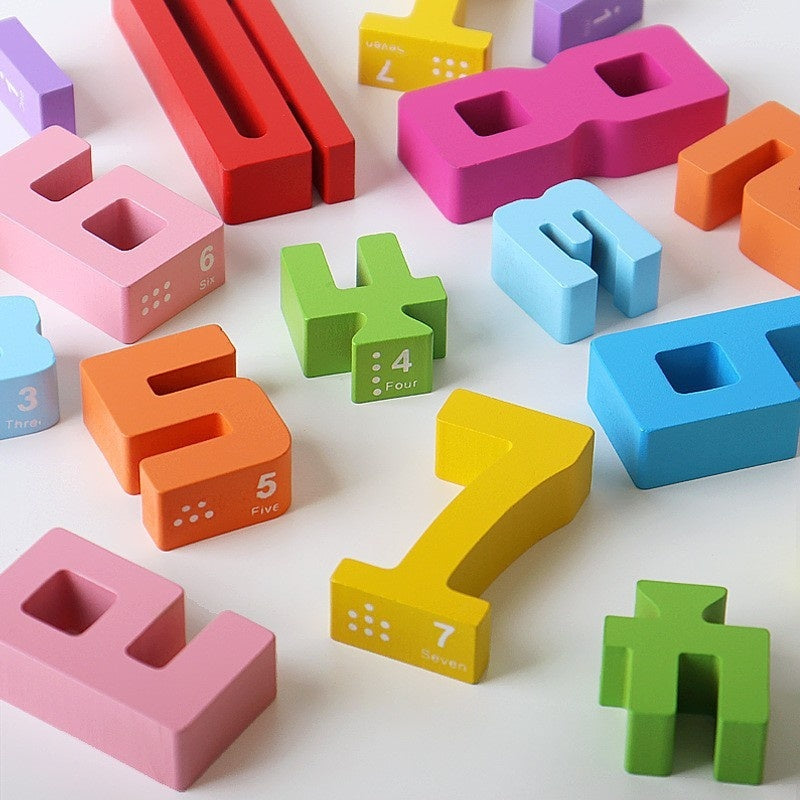 Wooden Number Building Block -TinyToyTales™