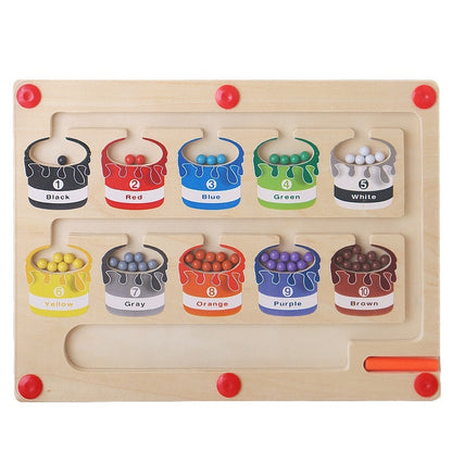 Magnetic Color Digital Maze Wooden Puzzle -TinyToyTales™