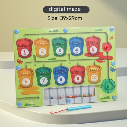 Magnetic Color Digital Maze Wooden Puzzle -TinyToyTales™